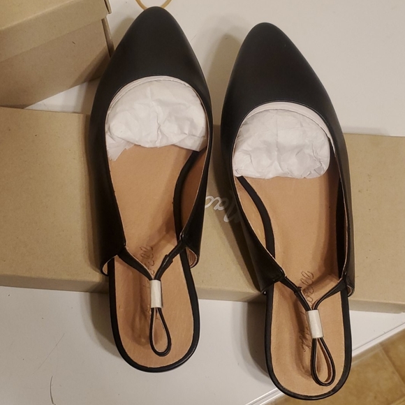 Madewell Margo Black Leather Slingback Flat - Picture 4 of 5